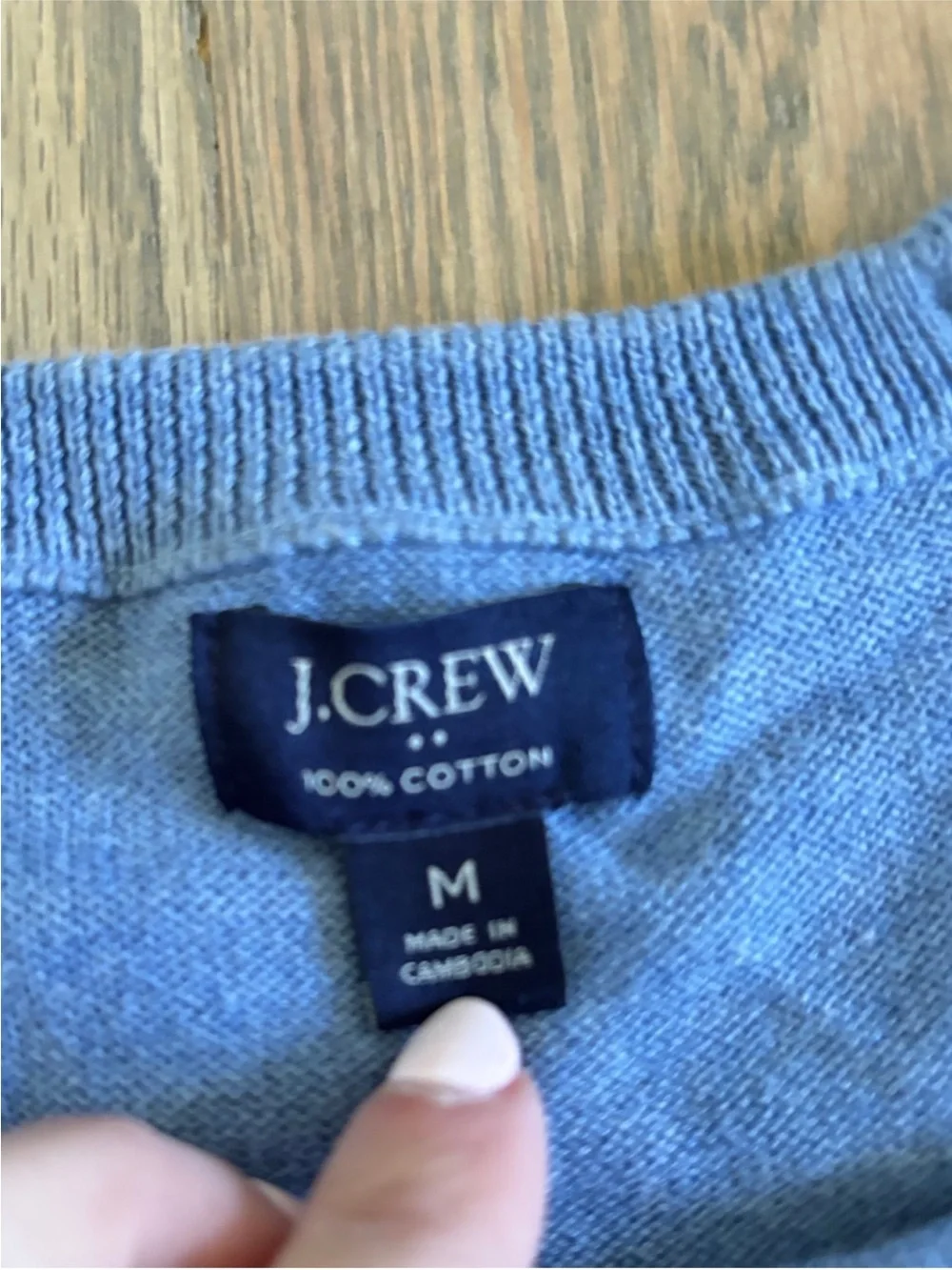 J. Crew Mens Blue Cotton Crewneck Pullover Sweater M Like New Fast Ship